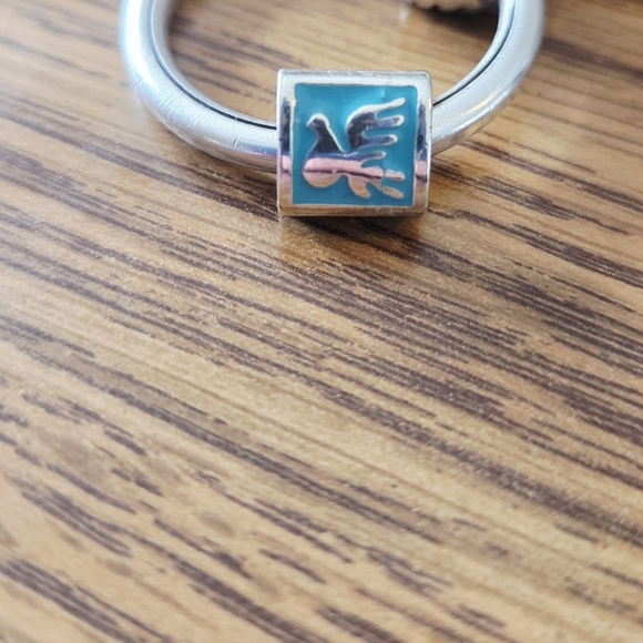 BRIGHTON "Trillion" Turquoise And Silver Happy, Peace, Dove Charm BOHEMIAN! - Picture 4 of 6